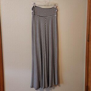 Navy & White Maxi Skirt